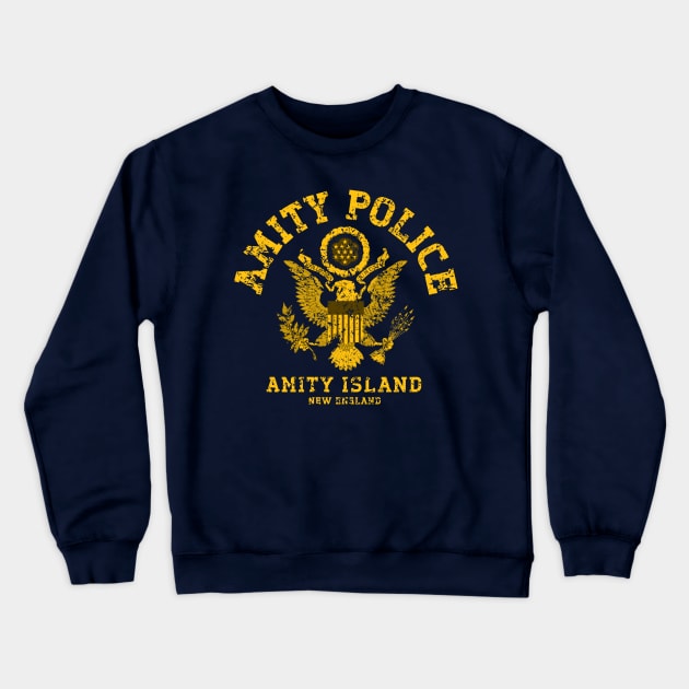 Jaws — Amity Police Crewneck Sweatshirt by GraphicGibbon